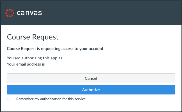 course request account access authorization