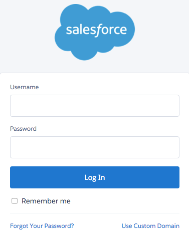 The Salesforce Login Screen