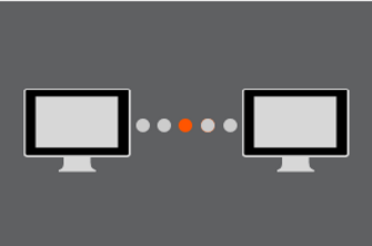 A small display with two computer monitors will appear, indicating connection.