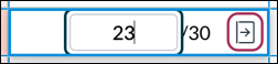 the view of an idividual score in the gradebook after it has been selected, showing the arrow to the right of the score