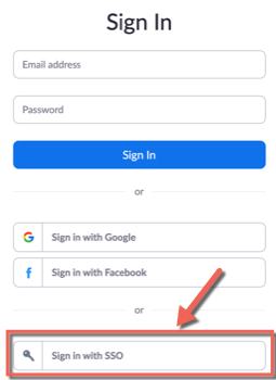 Sign in window with "Sign in with SSO" option highlighted